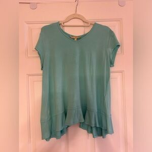 Lauren James Aqua Short Sleeve Top